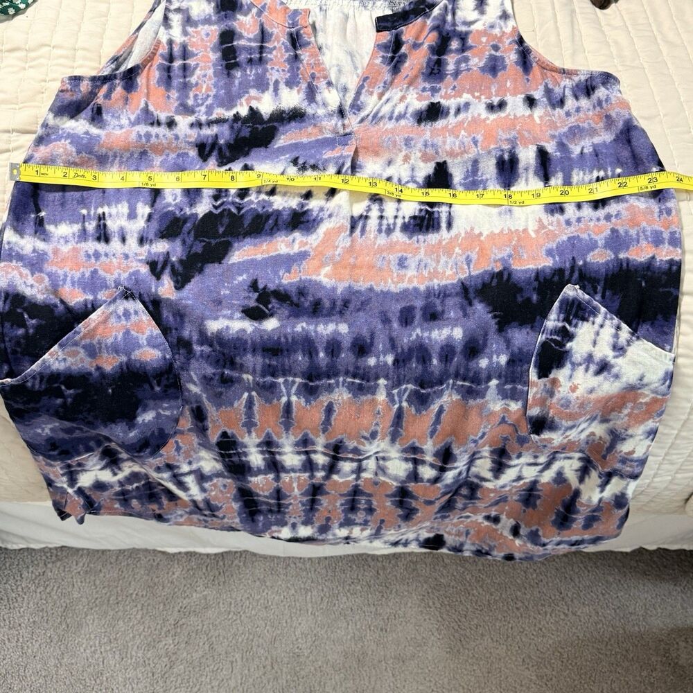 FOR CYNTHIA Beachwear Linen Blend Tie Dye Dress | XL | - Picture 4 of 6